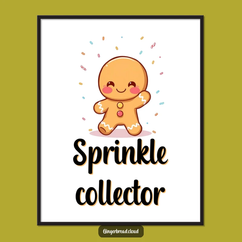 Funny Gingerbread Sprinkle Catcher Art - Instant Sweet Decor Gift