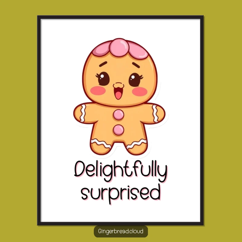 Funny Gingerbread Surprise Digital Art - Instant Holiday Cheer