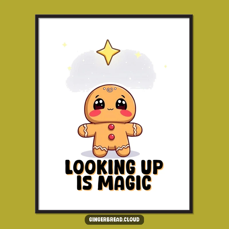 Funny Starry Sky Gingerbread Digital Art - Instant Dreamy Download!