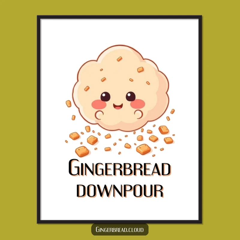 Funny Cookie Rain Digital Art: Whimsical Print for Instant Sweet Decor Gift