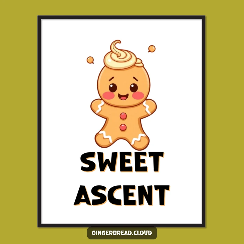 Funny Gingerbread Person Digital Art - Instant Floating Joy & Swirls