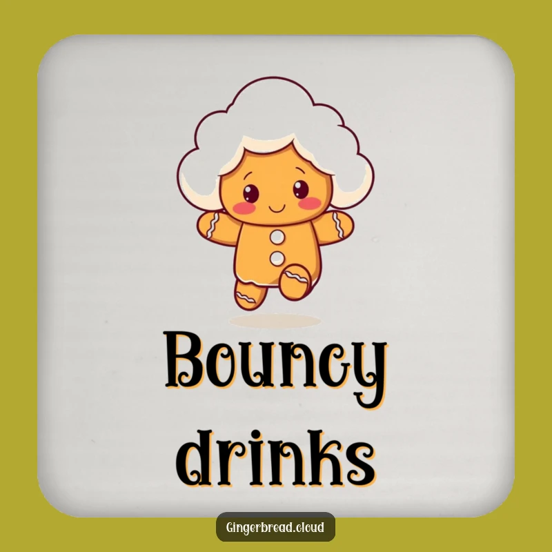 Funny Gingerbread Cloud Coaster - Playful Protection for Your Table