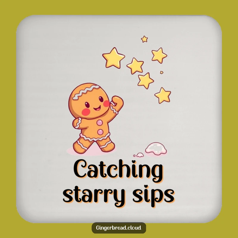 Funny Gingerbread Star Catcher Coaster Set - Protect Surfaces with Magic Gift