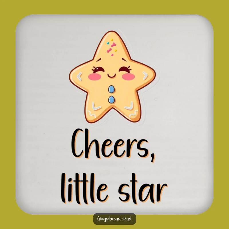 Funny Winking Gingerbread Star Coaster: Protect Surfaces