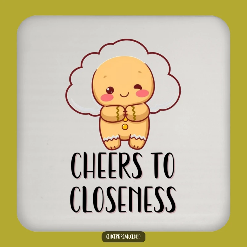 Funny Gingerbread Cloud Coaster: Warm Hug, Protects Surfaces Gift