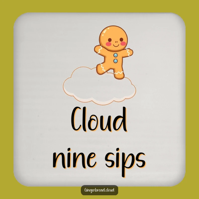 Funny Gingerbread Man Cloud Hop Coaster: Hilarious Table Protector