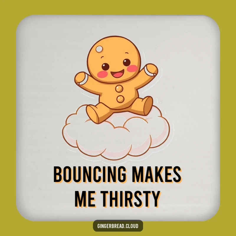 Funny Bouncing Gingerbread Coaster - Protect Surfaces Hilariously!