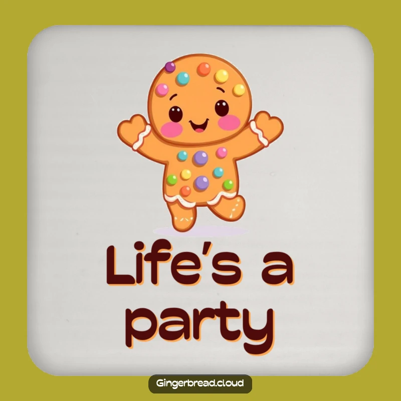 Funny Candy Gingerbread Man Hop Coaster: Protect Surfaces Sweetly!