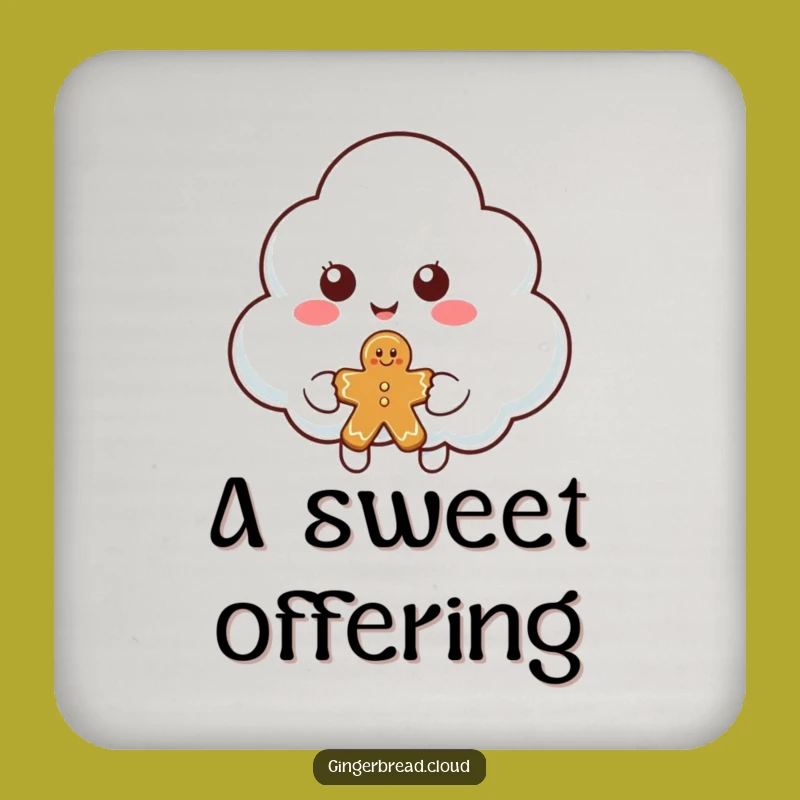 Funny Cloud Gingerbread Drink Coaster: Sweet Protection, Humorous Gift Set
