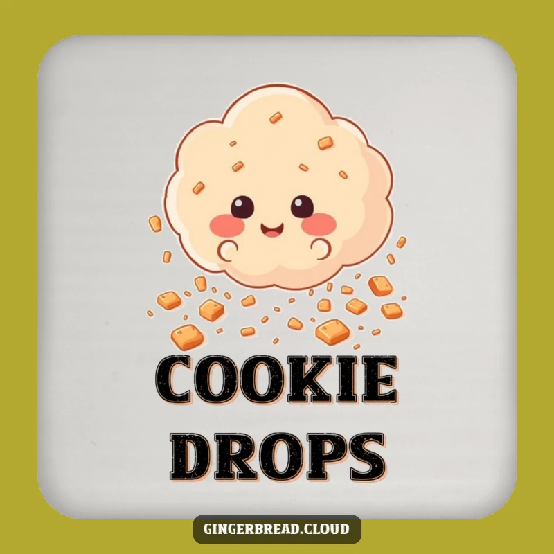 Funny Cookie Rain Coaster: Protect Surfaces with Whimsical Baking Art Gift