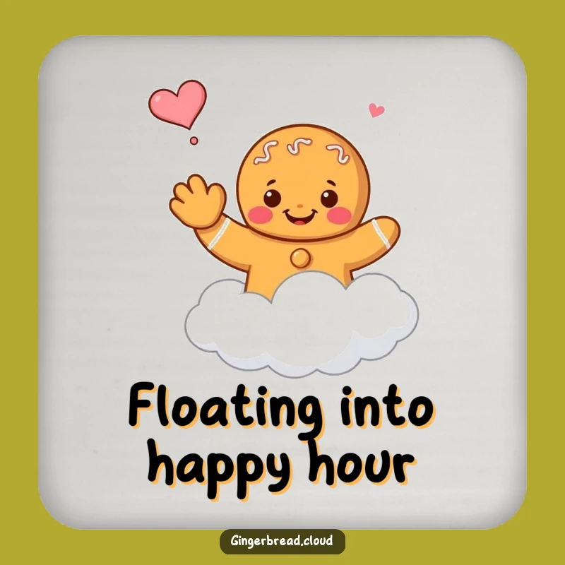 Funny Floating Gingerbread Coaster - Protect Surfaces Hilariously!