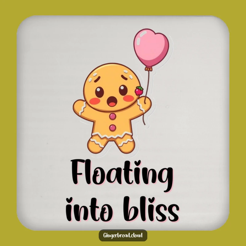 Funny Gingerbread Balloon Coaster Set - Protect Surfaces with Whimsy Gift