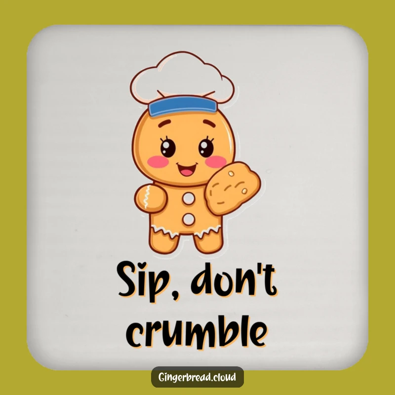 Funny Gingerbread Chef Cookie Coaster Set - Protect Surfaces with Sweet Style