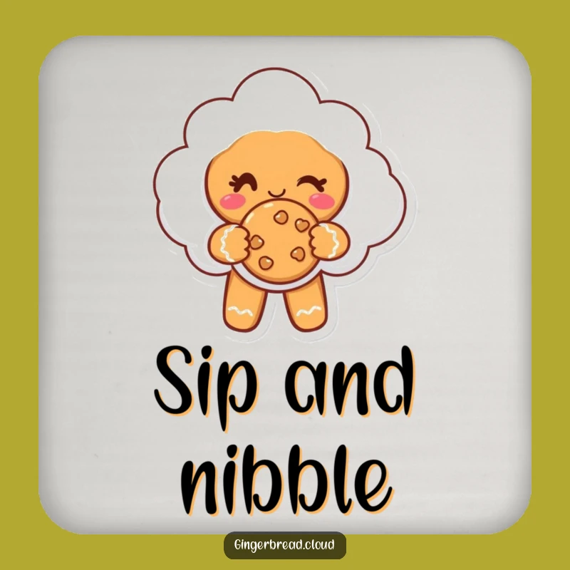 Funny Gingerbread Cloud Coaster - Protect Surfaces with a Wink