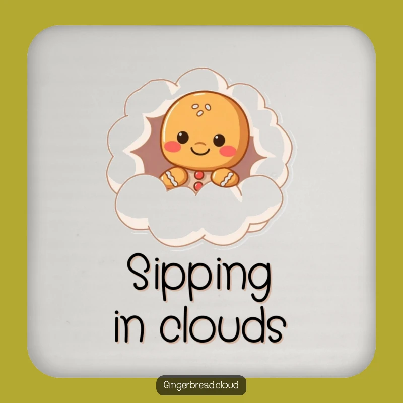 Funny Gingerbread Cloud Coaster Set - Whimsical Table Protection Gift