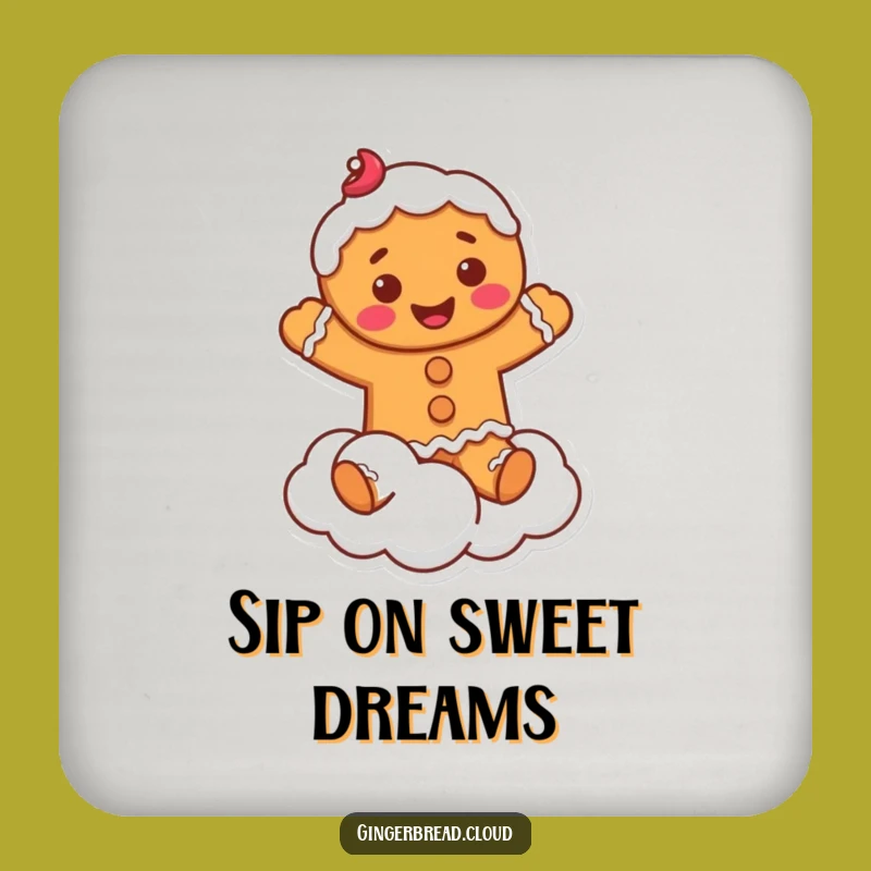 Funny Gingerbread Coaster: Cloud Jumper Protection - Quirky Funny Drink Gift!
