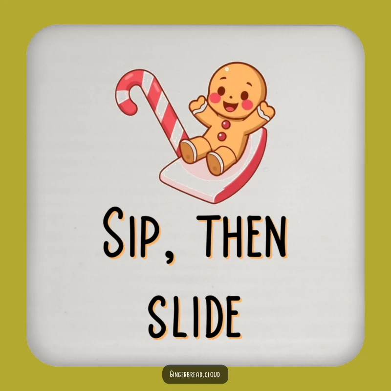 Funny Gingerbread Cookie Candy Cane Slide Coaster Set - Party Gift