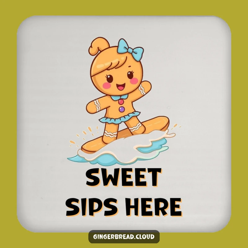 Funny Gingerbread Girl Frosting Wave Coaster: Hilarious Sweet Drink Protector