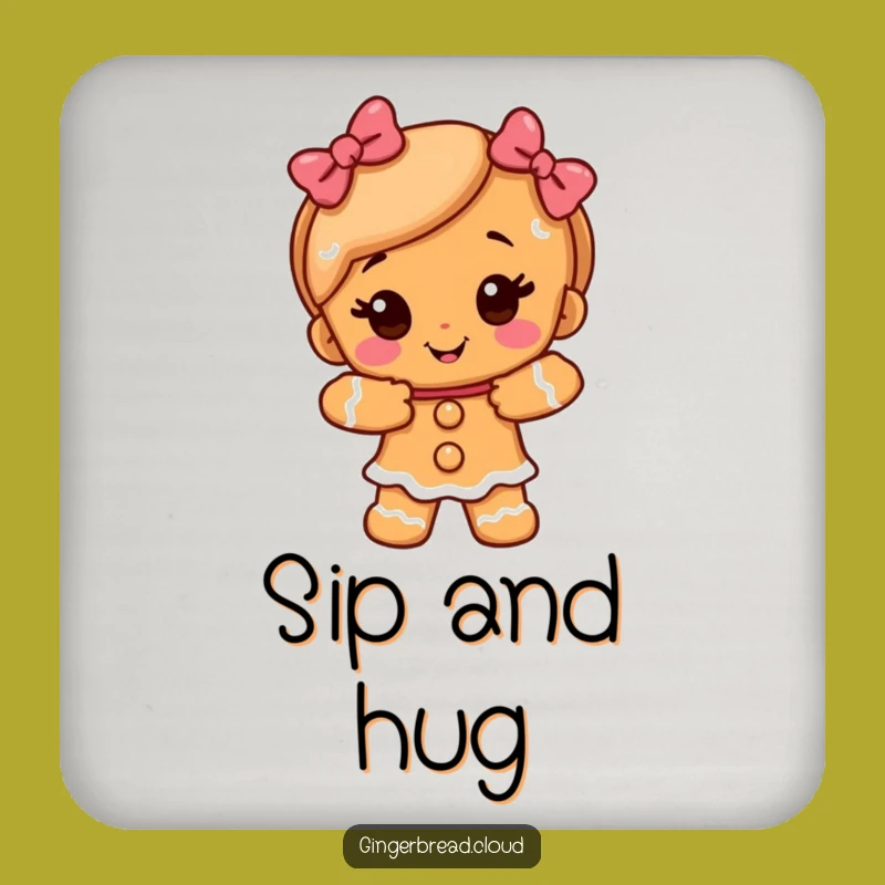 Funny Gingerbread Girl Hug Coasters - Sweet Protection with Hugs