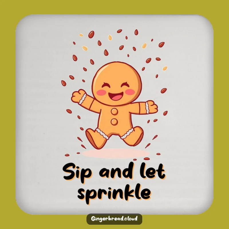 Funny Gingerbread Man Coaster: Protect Surfaces with Sprinkle Rain Charm Gift