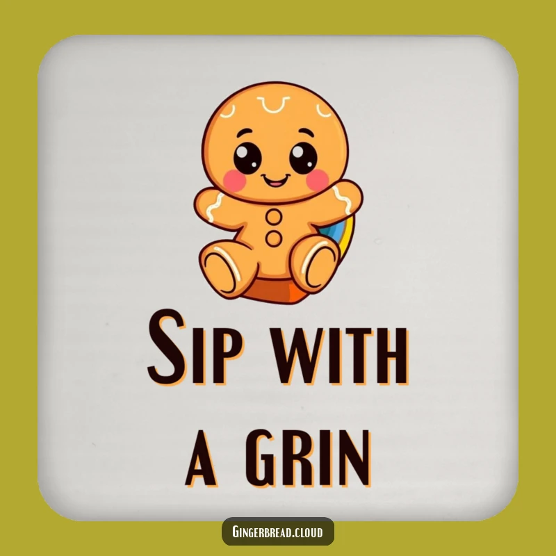 Funny Gingerbread Rainbow Coaster: Bright Protection, Charming Humorous Gift