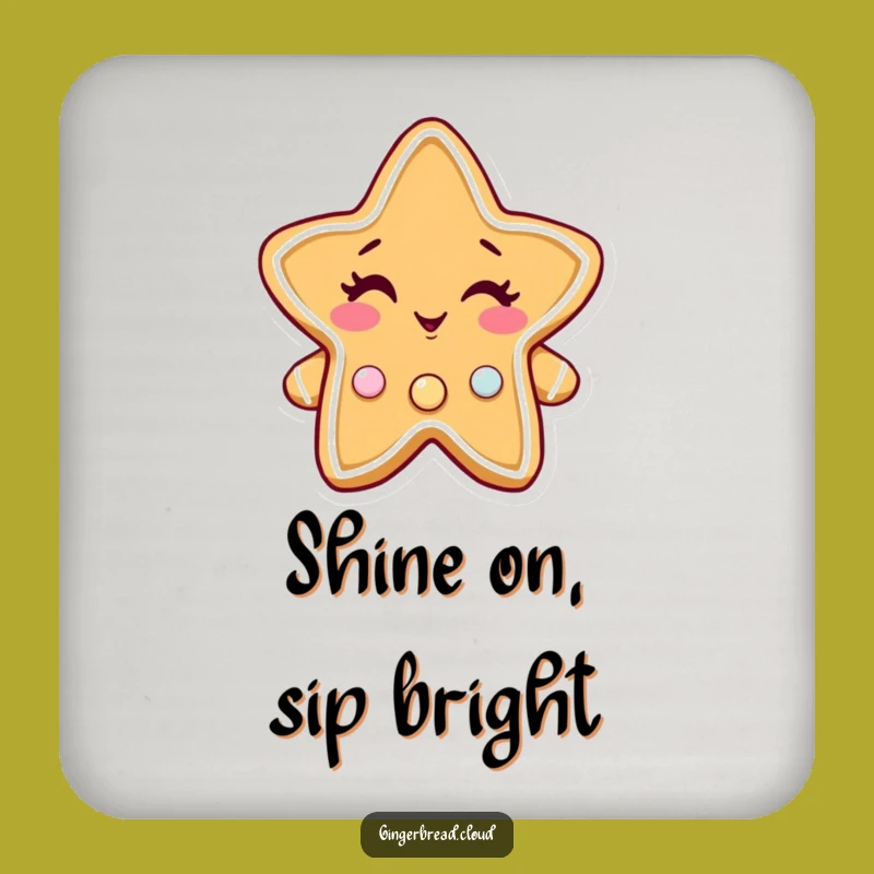 Funny Gingerbread Star Coaster: Winky Protection with Twinkling Candy Buttons Gift