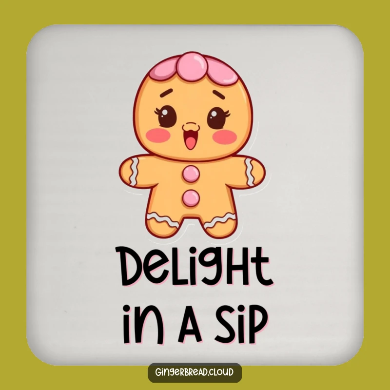 Funny Gingerbread Surprise Coaster - Protect Surfaces with Festive Fun