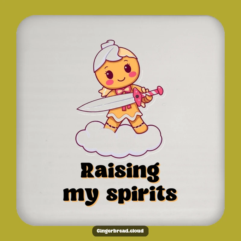 Funny Gingerbread Warrior Coaster: Protect Surfaces with Sweet Heroic Style, Perfect Gift