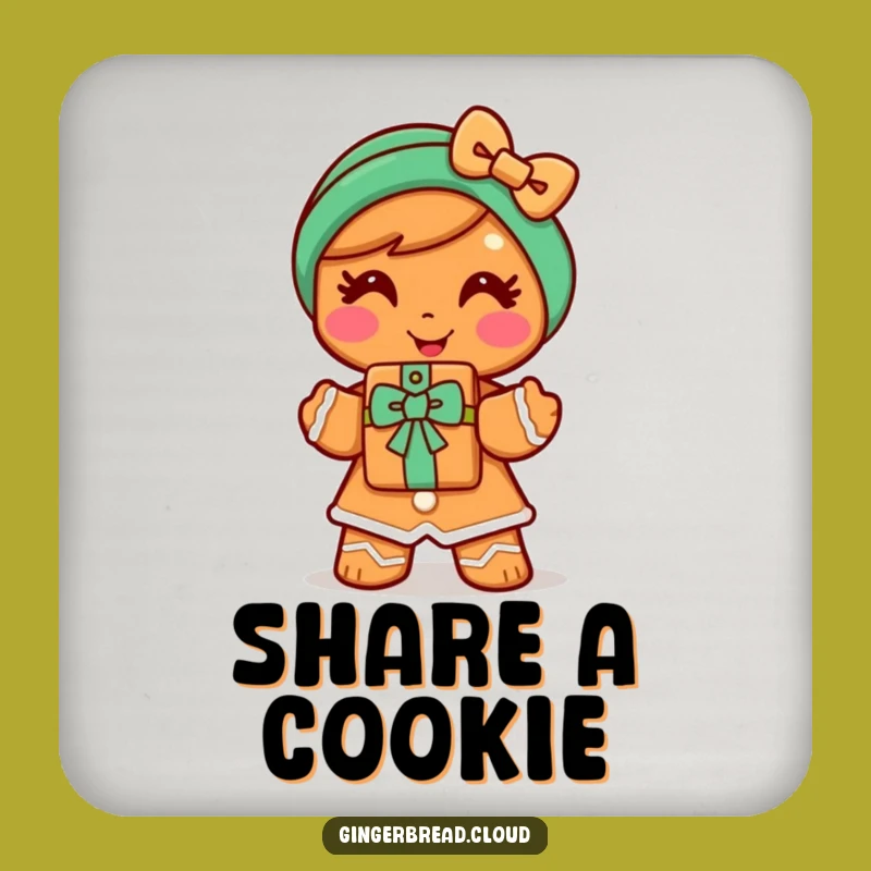Funny Gingerbread Woman Coaster - Protect Surfaces with Sweetness