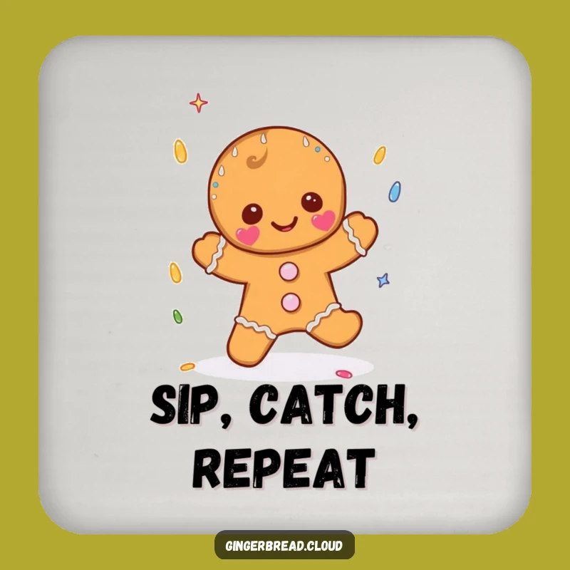 Funny Sprinkle Rain Gingerbread Drink Coaster - Protect Surfaces with Sweet Charm