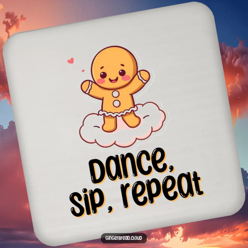 Funny table protector gingerbread dancer coaster, practical and humorous drink accessory.