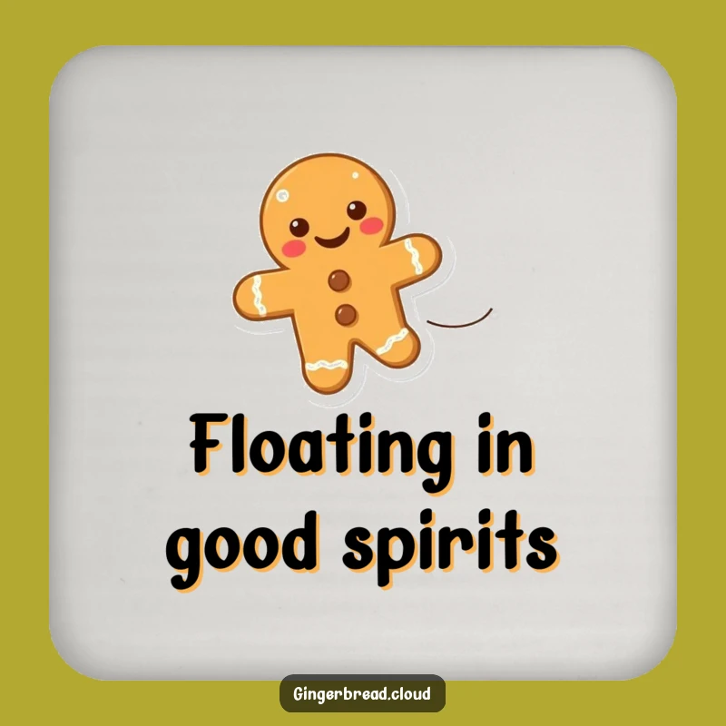 Funny Uplifting Gingerbread Cookie Coaster Set - Protect Surfaces with Smiles