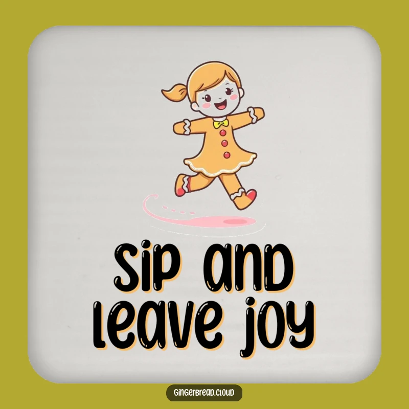 Funny Gingerbread Woman Coaster: Joyful Frosting Trail Protection & Sweet Style Gift