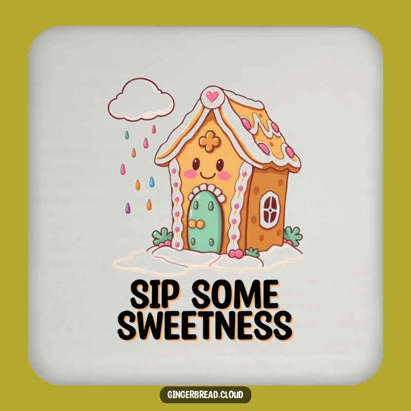 Funny Gingerbread Coaster: Candy Rain Protection - Quirky Funny Drink Gift!