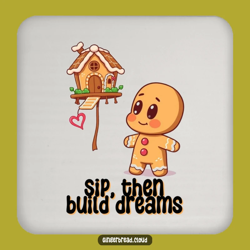 Big Eyes Gingerbread Coaster: Cute Floating House Protection - Fun Gift