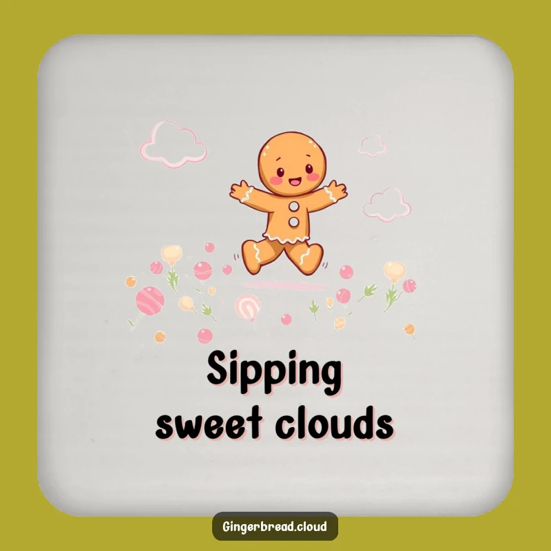 Funny Gingerbread Candy Cloud Coaster Set - Protect Surfaces with Sweetness Gift