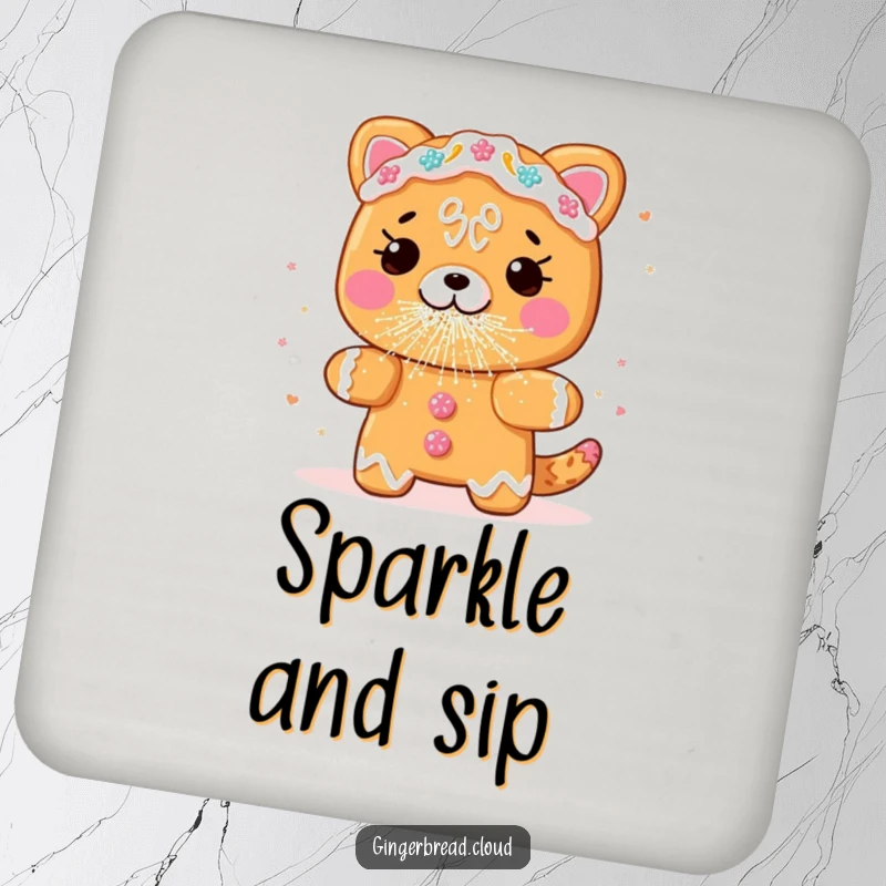 Funny gingerbread animal coasters, sneezing edible glitter, comical table protection, perfect funny gift for entertainers.