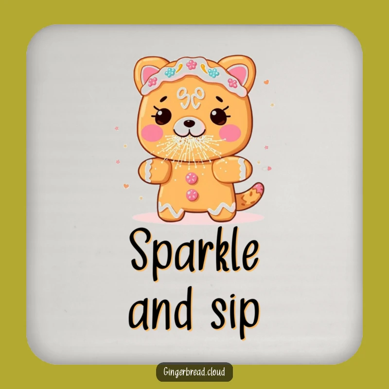 Funny Gingerbread Glitter Sneeze Coaster Set - Hilarious Table Protection Gift