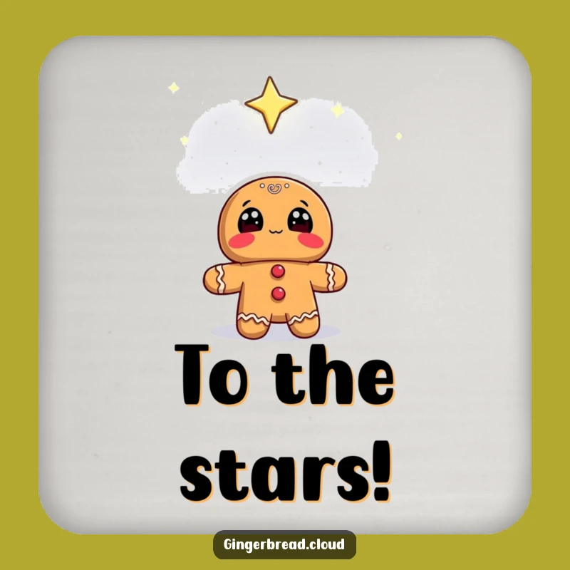 Funny Starry Sky Gingerbread Coaster - Protect Surfaces Hilariously!
