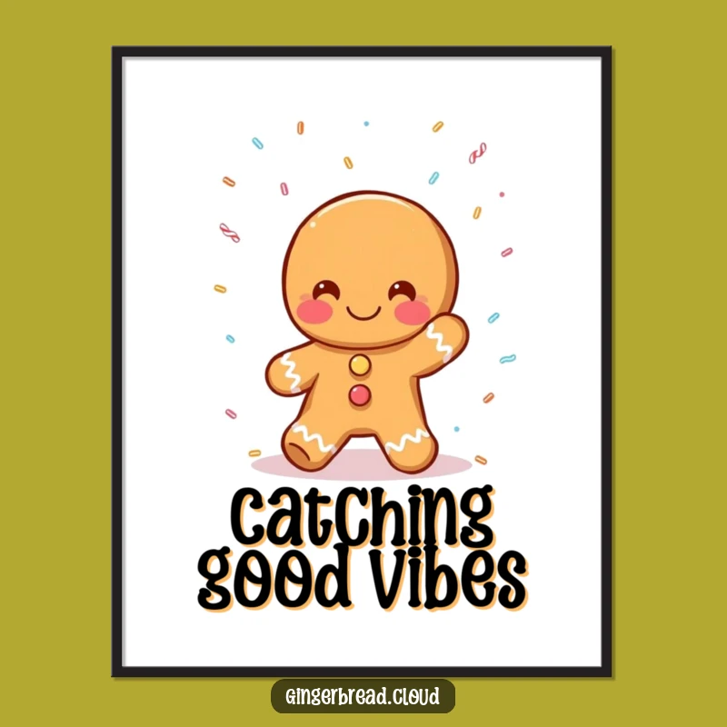 Funny Gingerbread Sprinkle Catcher Poster - Sweet Wall Art Gift