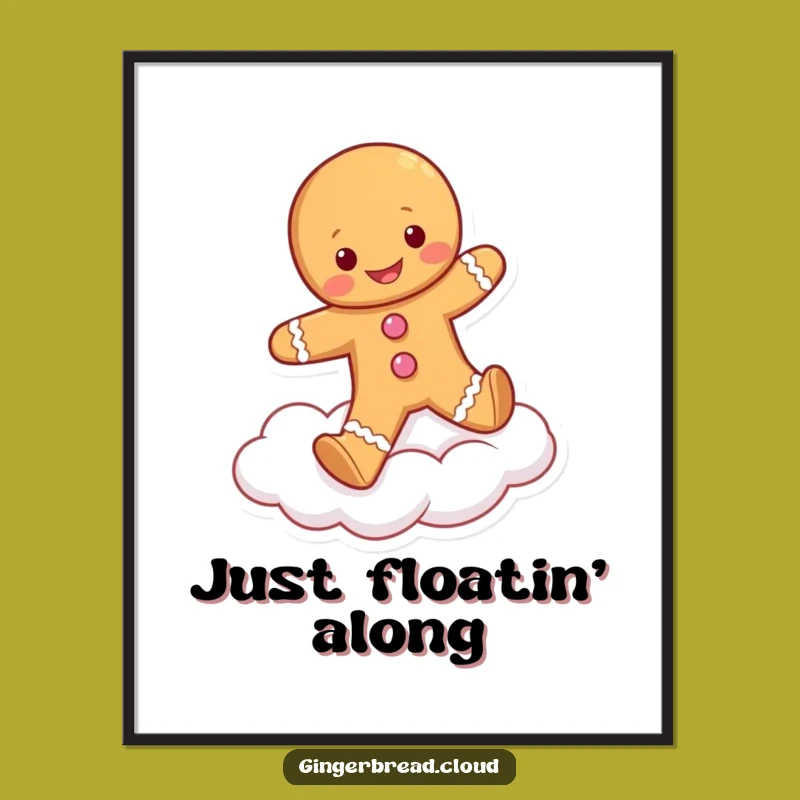 Funny Gingerbread Cloud Skipper Poster - Whimsical Wall Art for a Happy Home