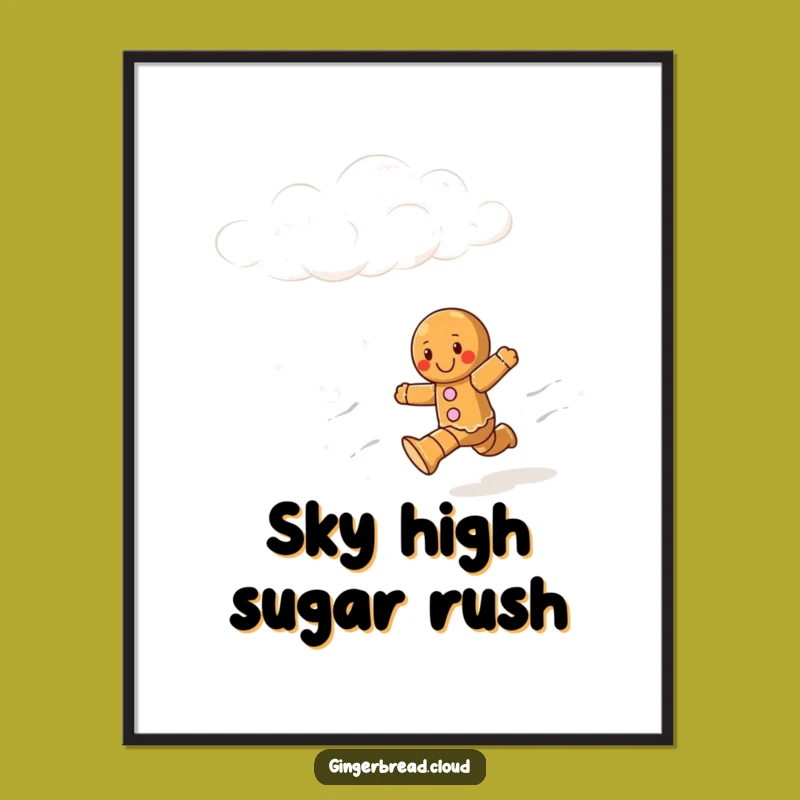 Funny Gingerbread Runner Poster: A Joyful Sky Dash Artwork, Hilarious Wall Decor