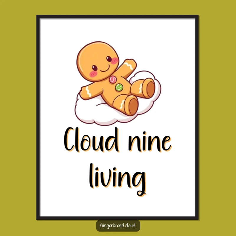 Funny Gingerbread Slide Poster - Playful Man's Cloud Art