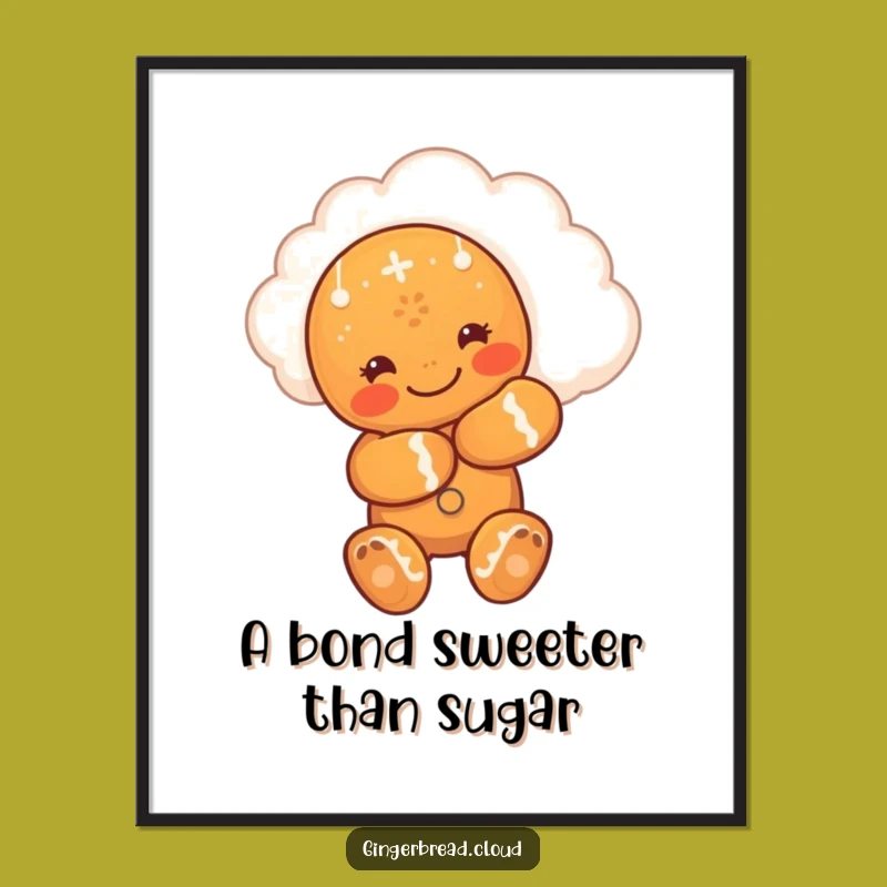 Funny Hugging Gingerbread Man Poster - Adorable Wall Art for a Happy Home