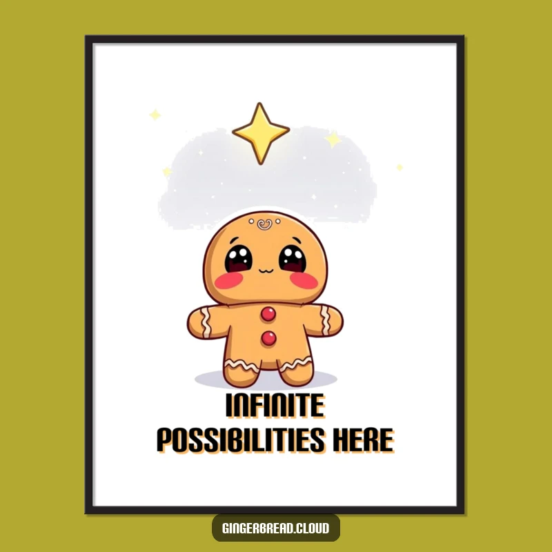 Funny Starry Sky Gingerbread Poster - Dreamy Wall Art!