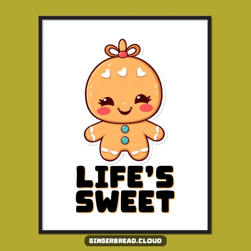 Funny Winking Gingerbread Man Poster: Bring Holiday Cheer to Your Walls!
