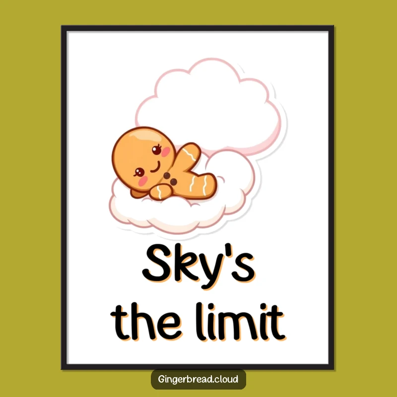 Funny Gingerbread Cloud Poster: Sweet Dreamy Wall Art & Gift