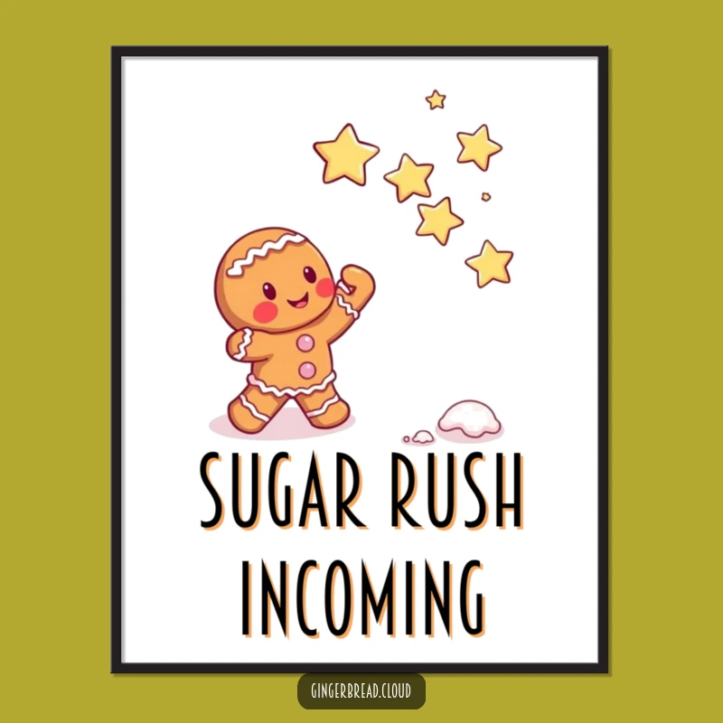 Funny Gingerbread Star Catcher Poster - Magical Wall Art for Dreamers Gift