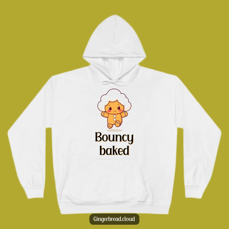 Cozy Funny Gingerbread Cloud Hoodie - Playful Bounce for Snuggle Lovers