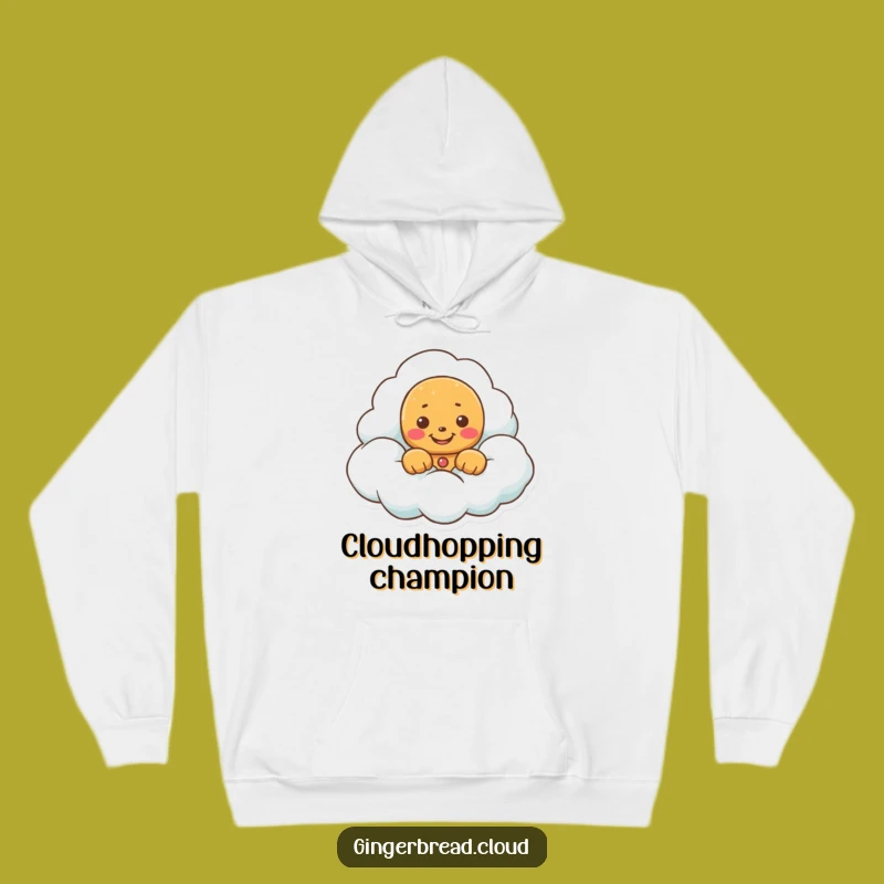 Cozy Funny Gingerbread Cloud Grin Hoodie - Comfort Gift
